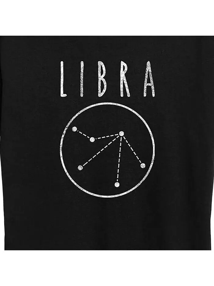 Модная футболка больших размеров с рисунком Астрологии Весов Hybrid Apparel — изображение 3 из 3, черный