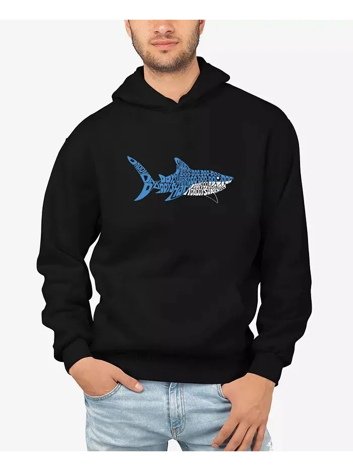 Мужская толстовка с капюшоном Word Art Daddy Shark LA Pop Art — изображение 1 из 3, черный