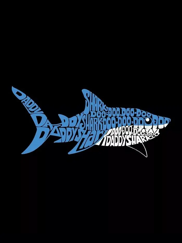 Мужская толстовка с капюшоном Word Art Daddy Shark LA Pop Art — изображение 3 из 3, черный