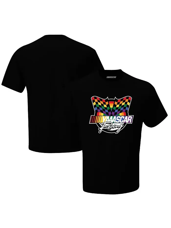Мужская черная футболка NASCAR YAAASCAR Checkered Flag Sports