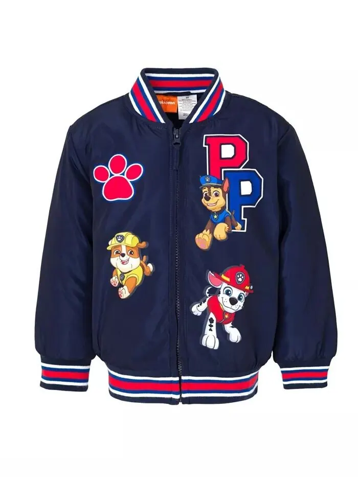 Университетский бомбер на молнии для мальчиков (2–7–8 лет) Paw Patrol — изображение 1 из 4, темно-синий