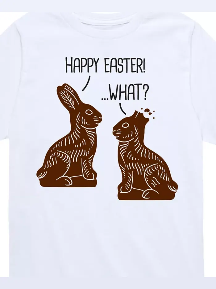 Футболка с принтом "Happy Easter What" для мальчиков Hybrid — изображение 3 из 3, белый