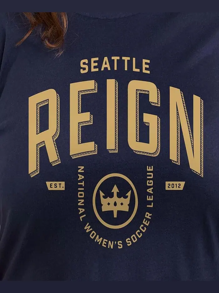 Футболка с круглым вырезом и принтом Seattle Reign большого размера Hybrid Apparel — изображение 3 из 3, синий