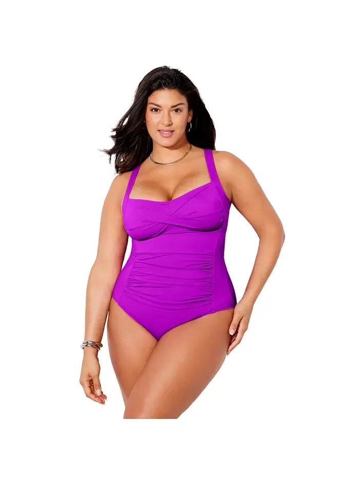 Женский купальник One Piece с драпировкой и скрученным передом Swimsuits for All — изображение 1 из 1