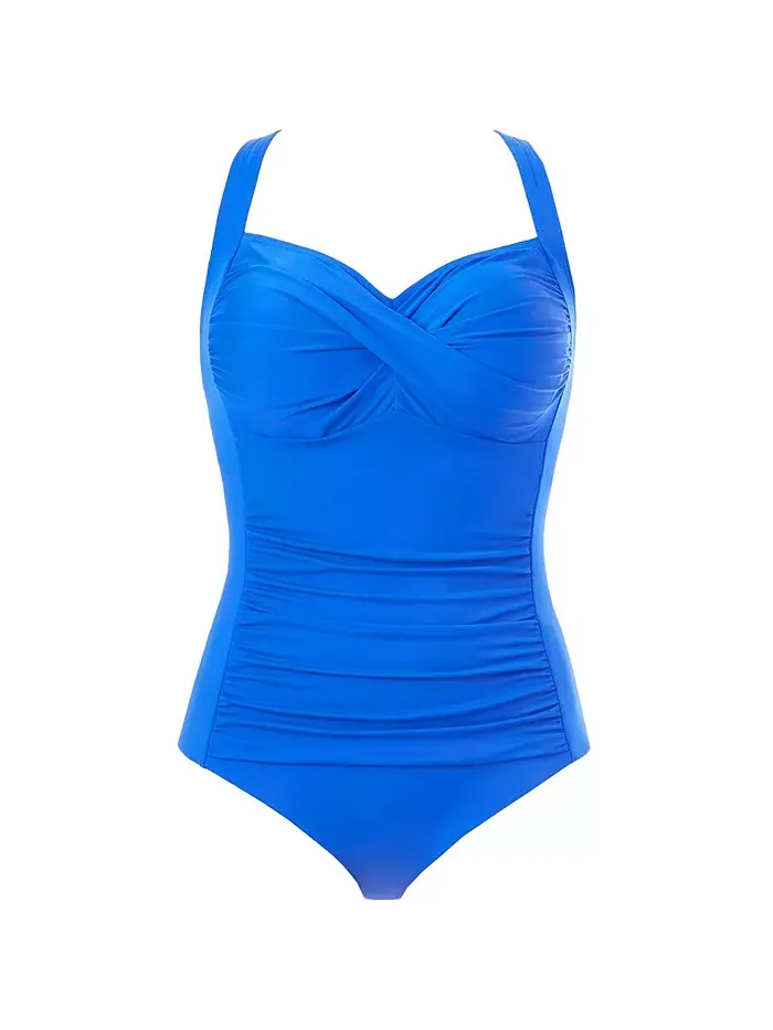 Женский купальник One Piece с драпировкой и скрученным передом Swimsuits for All — изображение 2 из 2, королевский