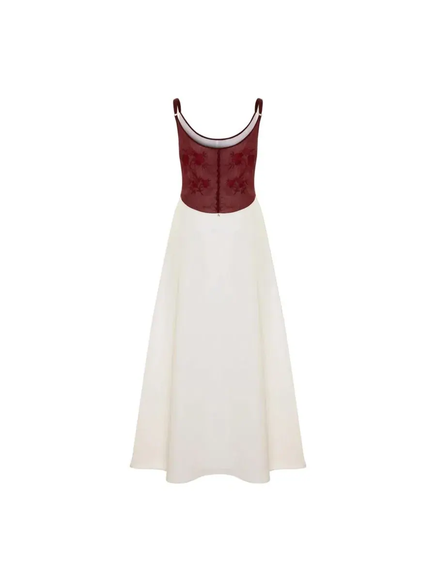 Платье миди с вышивкой The Broderie Anglaise Edit Embroidered Floral Midi Dress PCFG — изображение 5 из 6, нет цвета