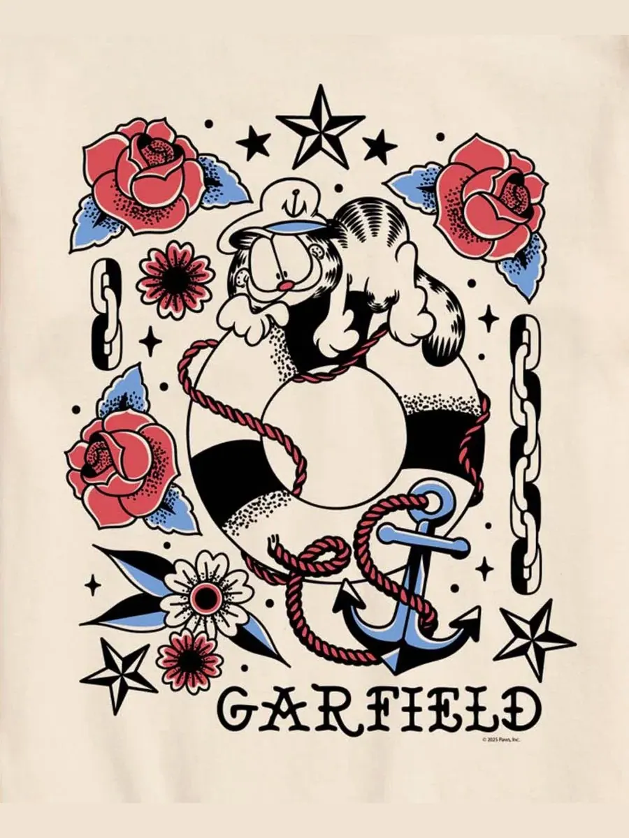 Футболка с коротким рукавом Garfield Tattoo Flash AIRWAVES — изображение 3 из 3, бежевый