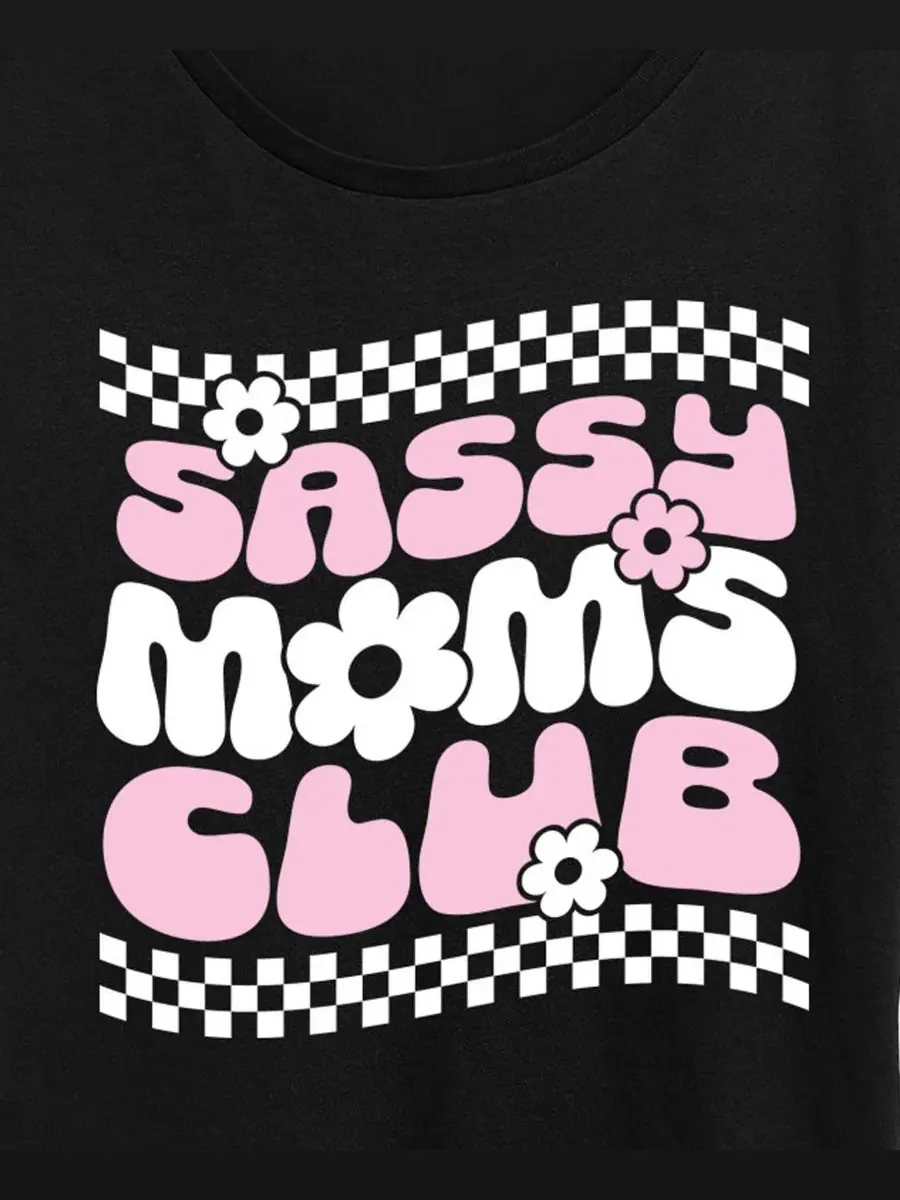 Футболка с коротким рукавом и принтом Sassy Moms Club Hybrid Apparel — изображение 2 из 3, черный