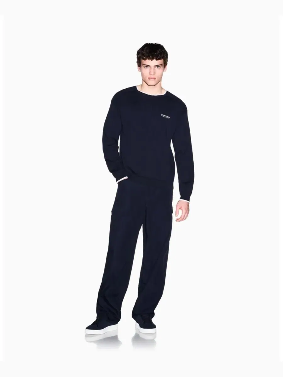 Штаны карго из хлопкового поплина A|X Armani Exchange — изображение 3 из 6, глубокий темно-синий