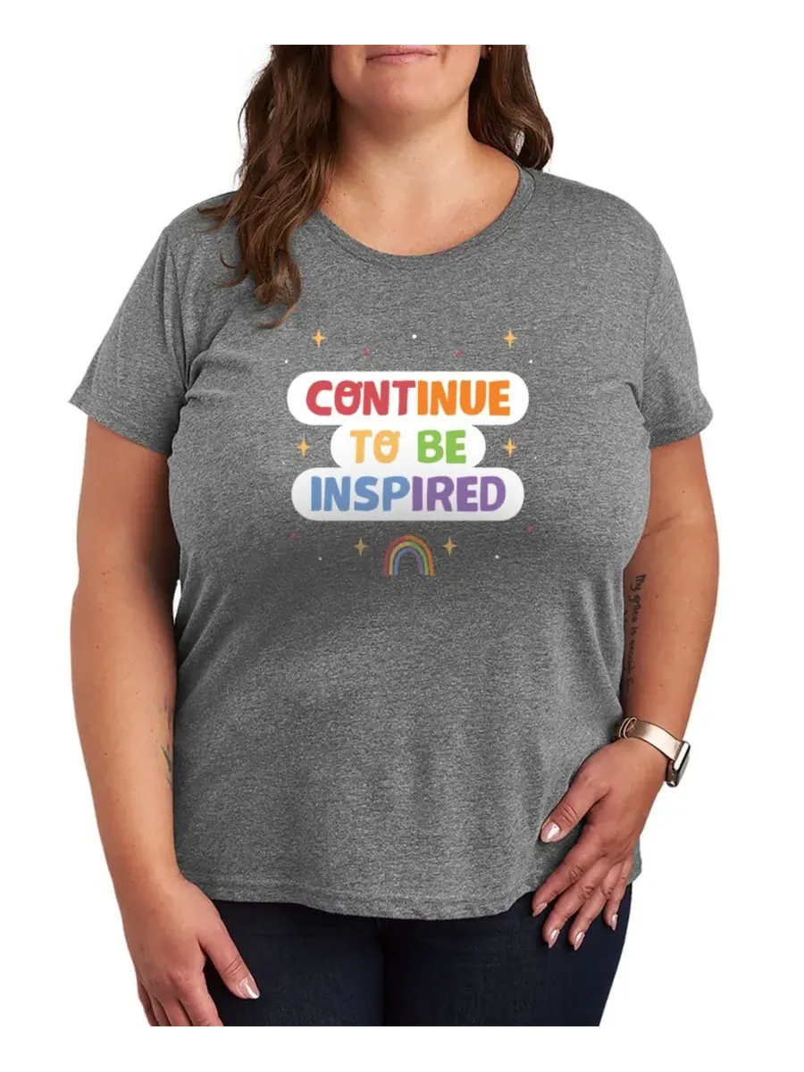 Футболка с принтом Continue to Be Inspired Hybrid Apparel — изображение 1 из 3, серый