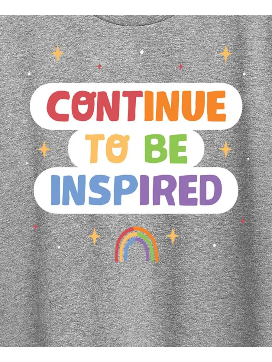 Футболка с принтом Continue to Be Inspired Hybrid Apparel — изображение 3 из 3, серый