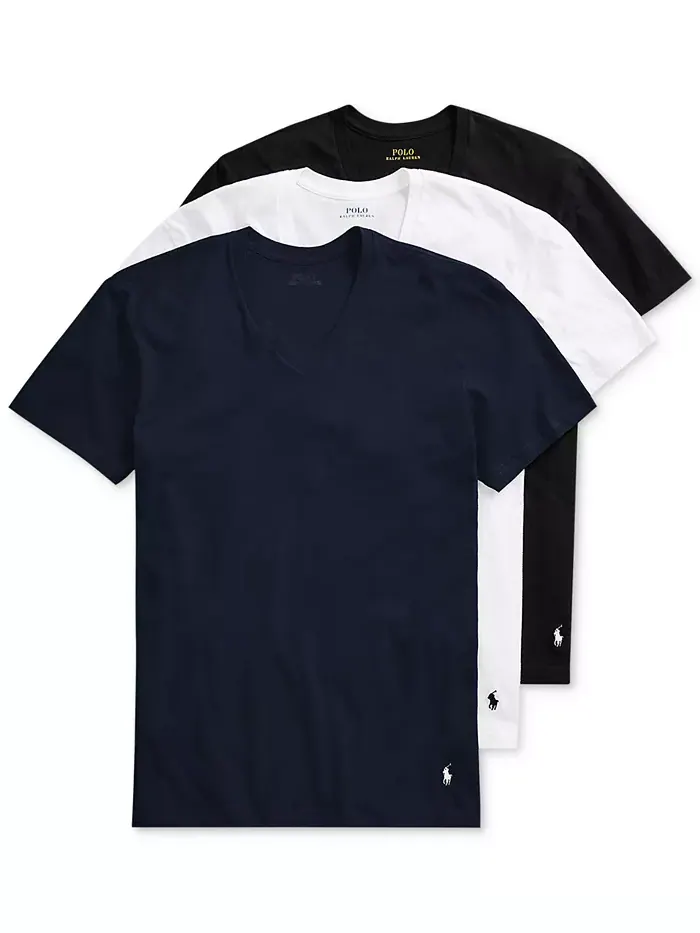 Мужские классические майки с V-образным вырезом, 3 шт Polo Ralph Lauren