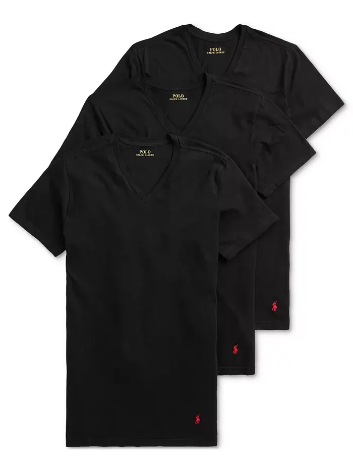 Мужские классические майки с V-образным вырезом, 3 шт Polo Ralph Lauren