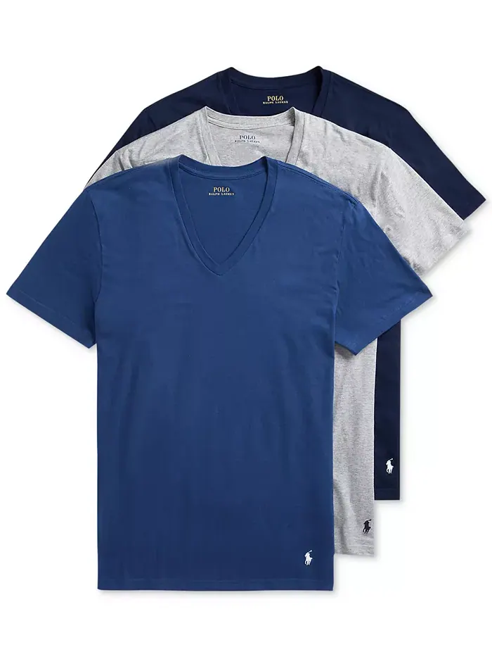 Мужские классические майки с V-образным вырезом, 3 шт Polo Ralph Lauren