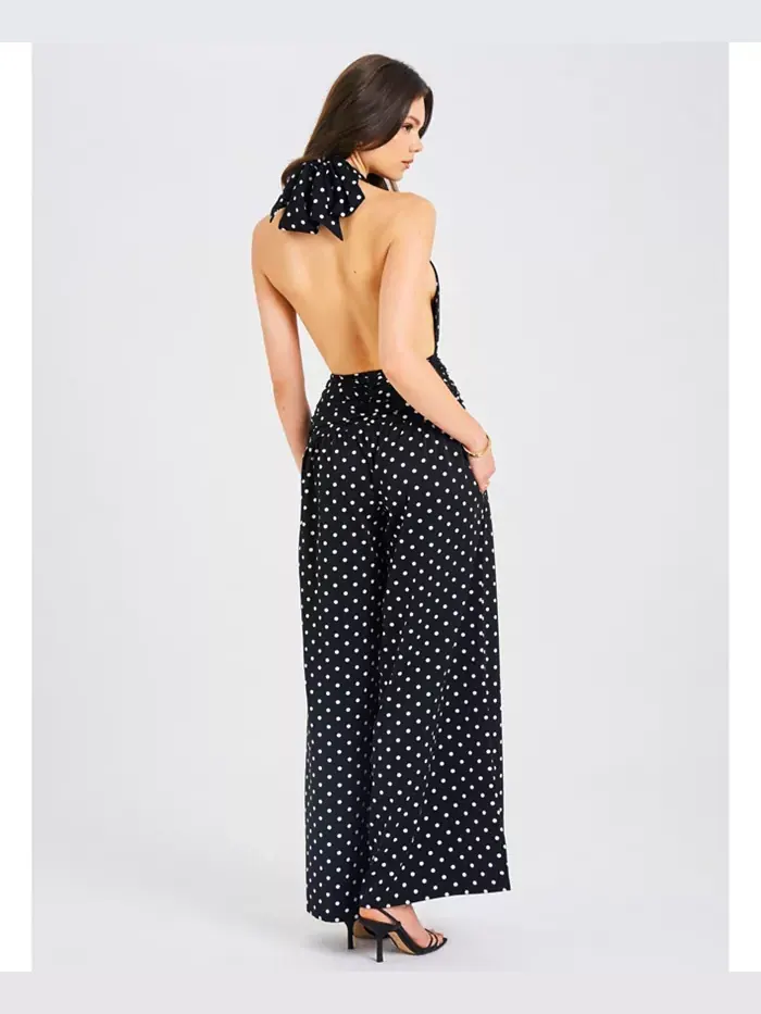 Женский комбинезон Oriana Black Polka Dot Chalter Miss Circle — изображение 2 из 11, черный