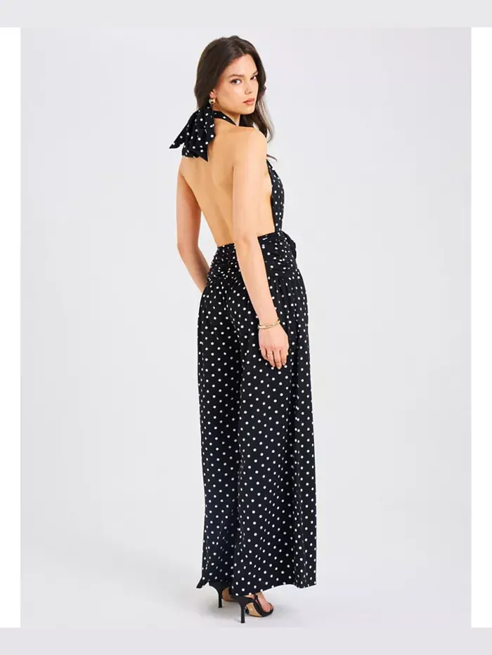 Женский комбинезон Oriana Black Polka Dot Chalter Miss Circle — изображение 10 из 11, черный