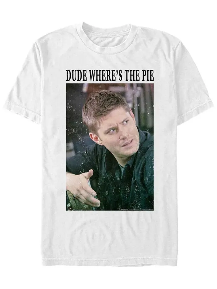 Мужская футболка с коротким рукавом «Supernatural Pie Dean Meme» Fifth Sun — изображение 1 из 1, белый