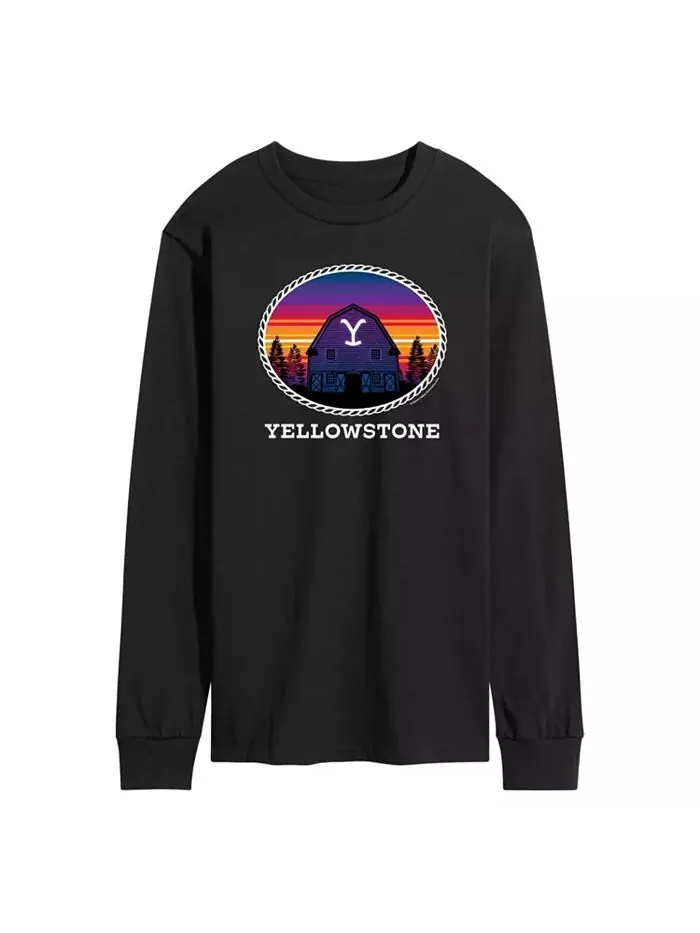 Мужская футболка Yellowstone Sunset Barn с длинным рукавом AIRWAVES — изображение 1 из 2, черный