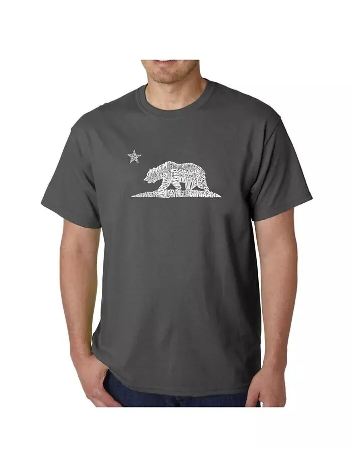 Футболка мужская Word Art - California Bear LA Pop Art — изображение 3 из 3, черный