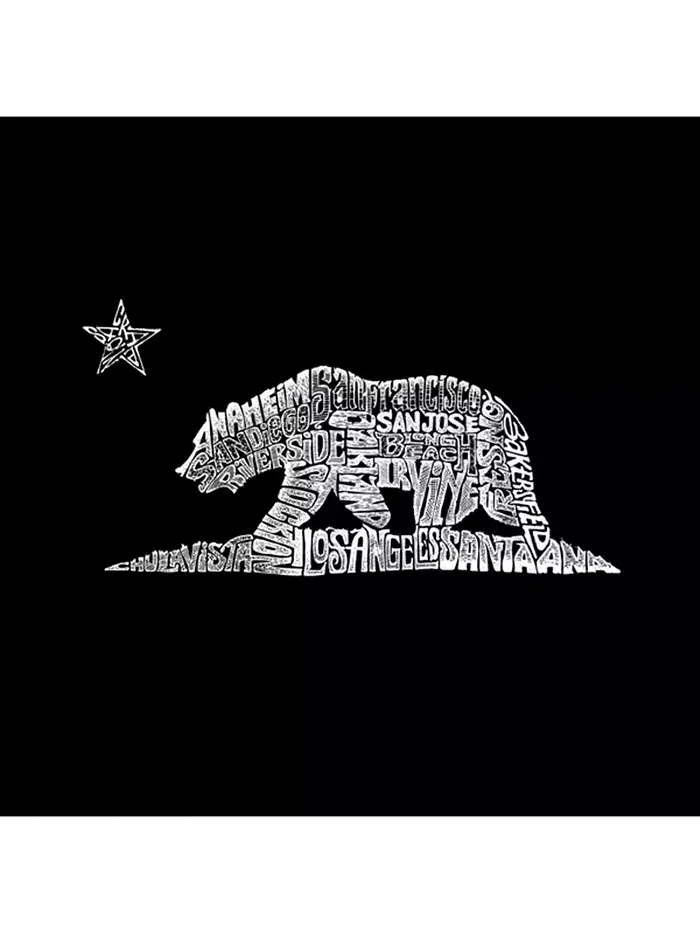 Мужская футболка с принтом - California Bear LA Pop Art — изображение 2 из 2, серый