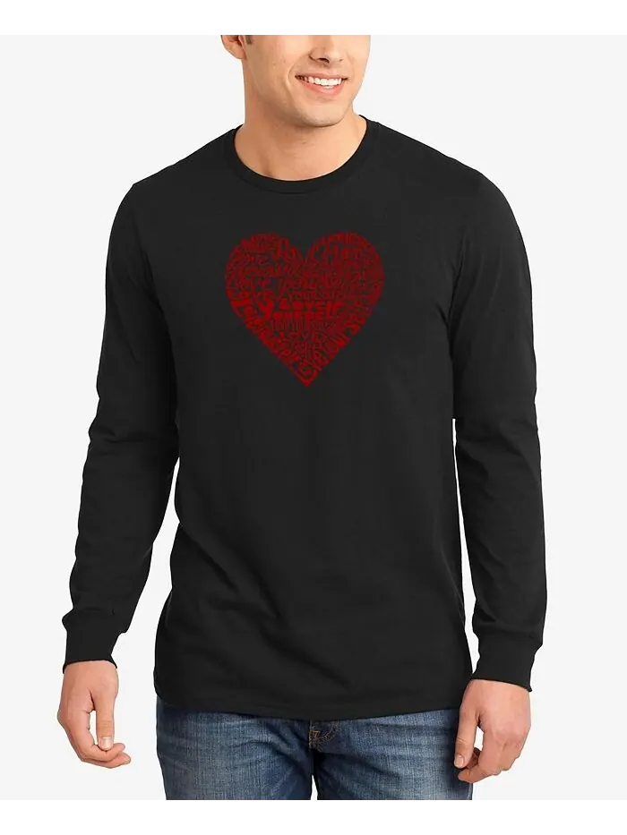Мужская футболка с длинным рукавом Love Yourself Word Art LA Pop Art — изображение 1 из 3, черный