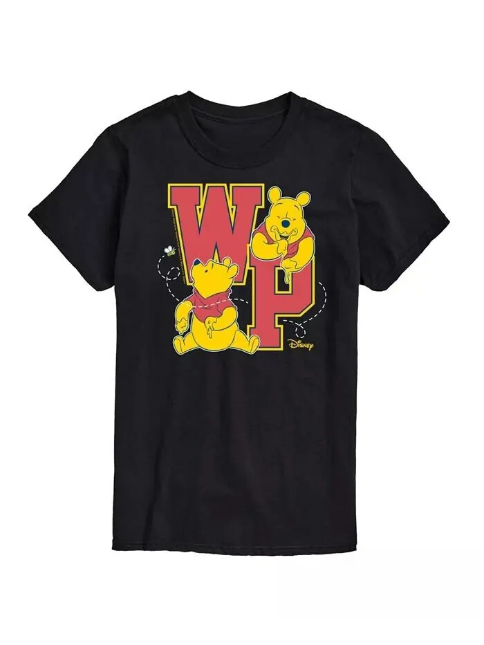 Мужская футболка с коротким рукавом Hybrid Apparel Winnie the Pooh Collegiate Letters AIRWAVES — изображение 1 из 9, черный