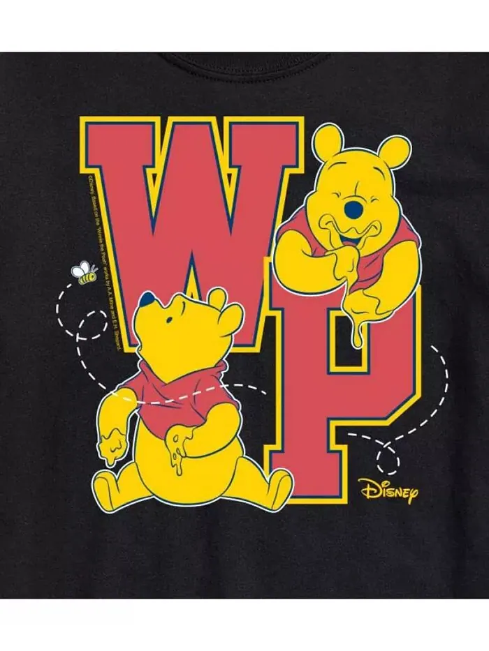 Мужская футболка с коротким рукавом Hybrid Apparel Winnie the Pooh Collegiate Letters AIRWAVES — изображение 3 из 9, черный
