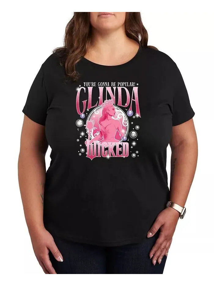 Футболка с круглым вырезом и принтом Wicked Glinda Plus Size Hybrid Apparel — изображение 1 из 3, черный