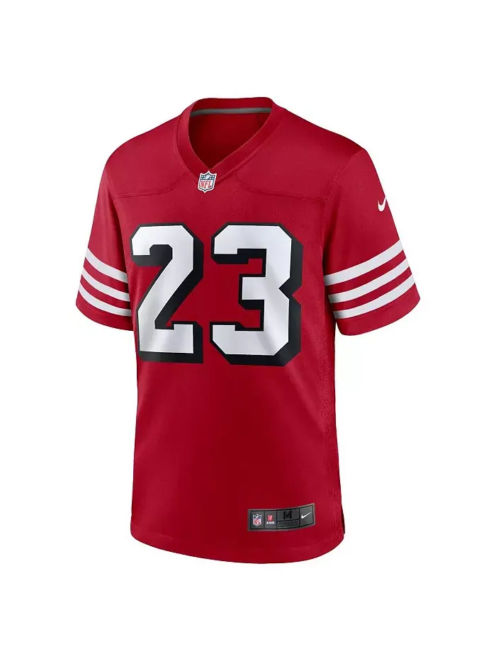 Мужская игровая футболка Christian McCaffrey San Francisco 49ers Nike — изображение 2 из 6, алый