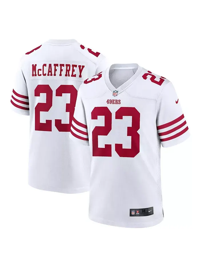 Мужская игровая футболка Christian McCaffrey San Francisco 49ers Nike — изображение 1 из 3, белый