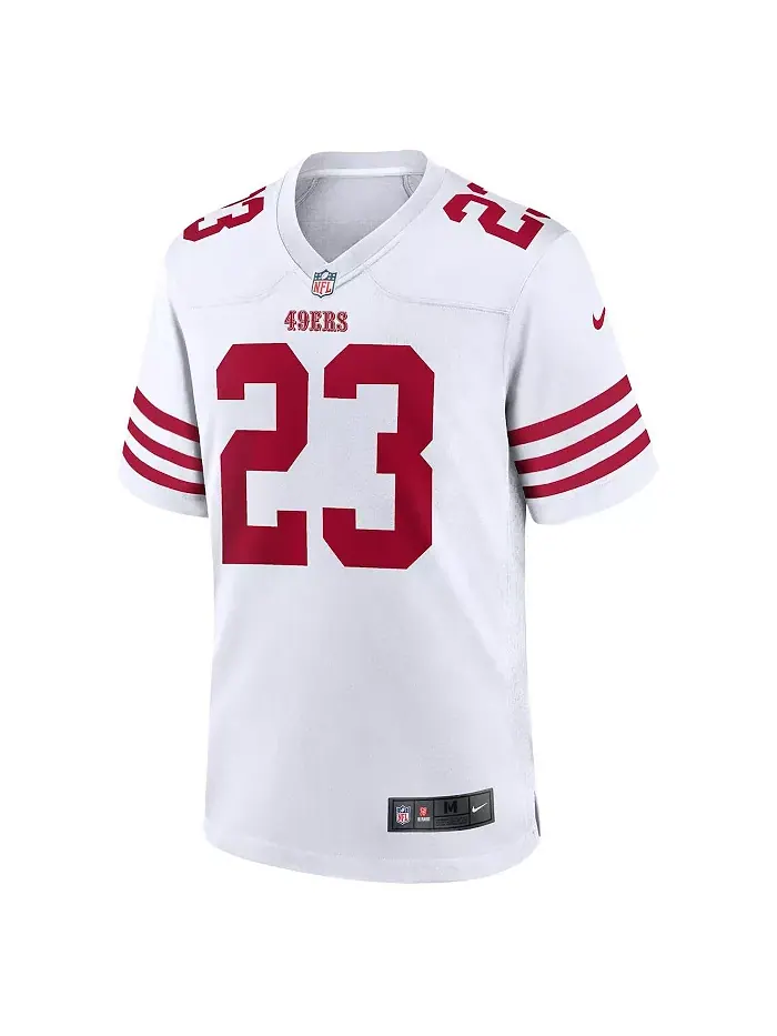 Мужская игровая футболка Christian McCaffrey San Francisco 49ers Nike — изображение 3 из 3, белый