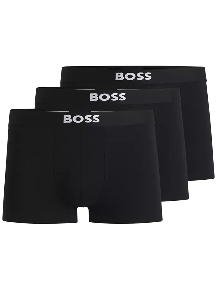 Мужские трусы с логотипом Icon, 3 шт Hugo Boss — изображение 1 из 5, черный
