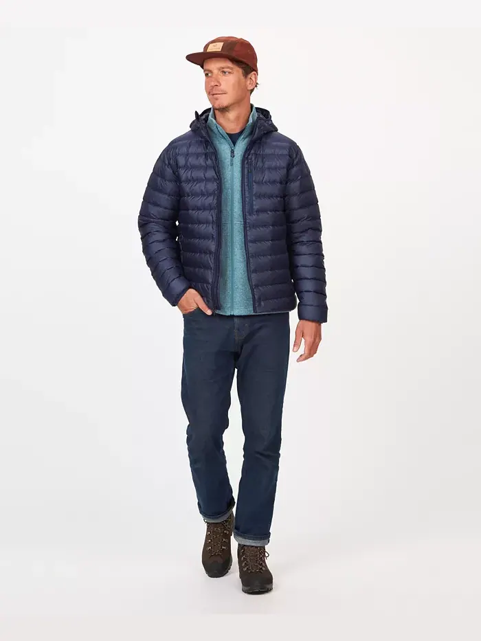 Мужская утепленная худи Marmot Highlander Down Hoody — изображение 1 из 15, темно-синий