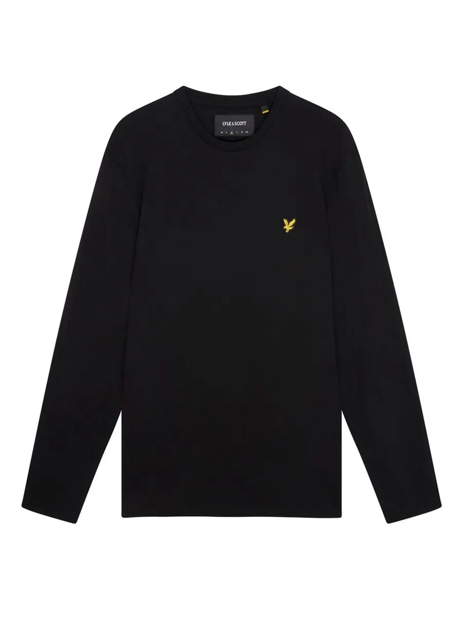 Мужская однотонная футболка с длинным рукавом Lyle & Scott — изображение 2 из 5, черный