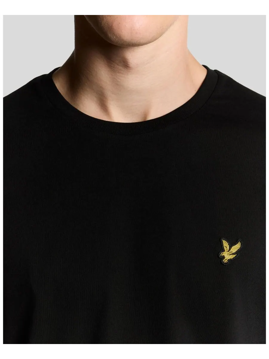 Мужская однотонная футболка с длинным рукавом Lyle & Scott — изображение 4 из 5, черный