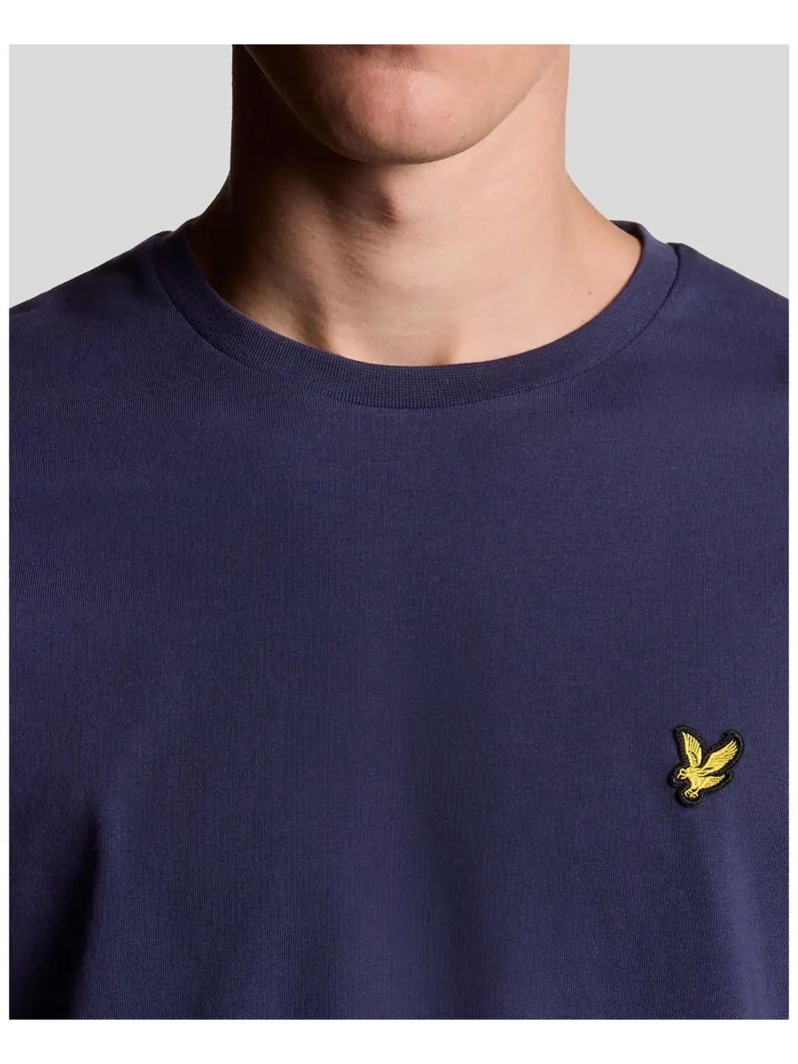 Мужская однотонная футболка с длинным рукавом Lyle & Scott — изображение 5 из 6, темно-синий