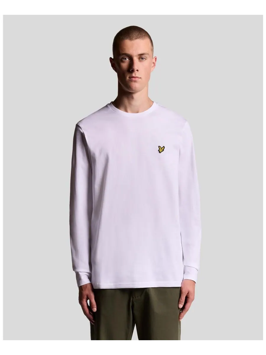 Мужская однотонная футболка с длинным рукавом Lyle & Scott — изображение 1 из 5, белый