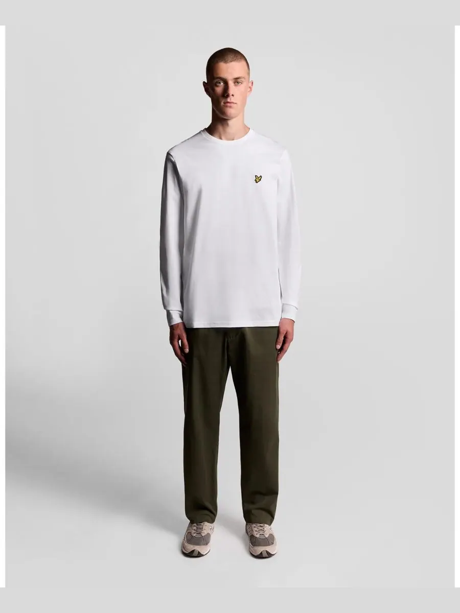 Мужская однотонная футболка с длинным рукавом Lyle & Scott — изображение 5 из 5, белый