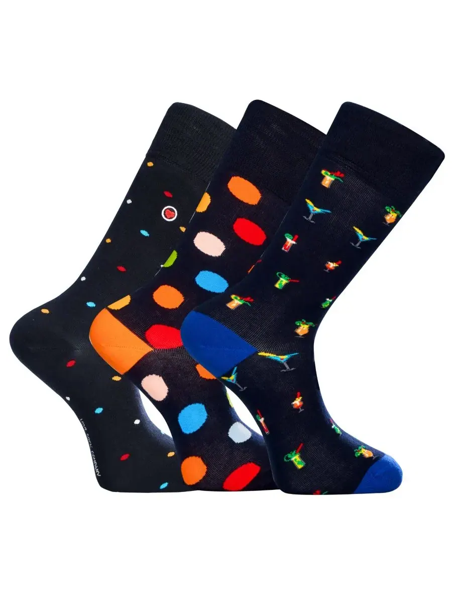 Набор мужских носков Happy Hour, 3 шт Love Sock Company — изображение 1 из 4, черный мульти
