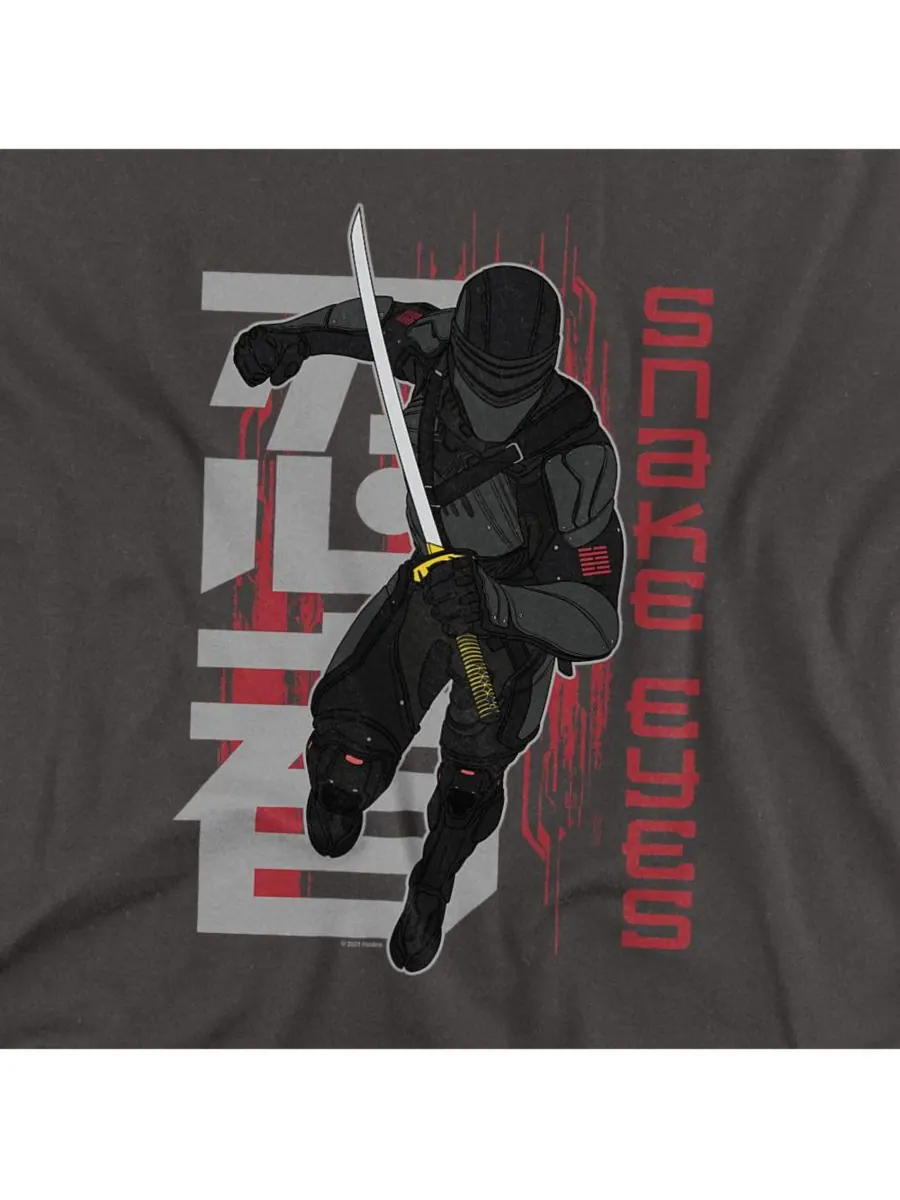 Футболка Big & Tall Snake Eyes GI Joe Origins Snake Eyes Sword Hasbro+ — изображение 2 из 3, темно-серый