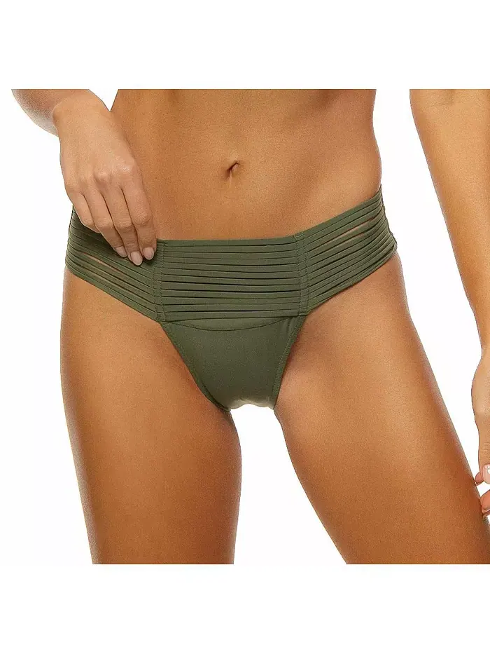 Женские плавки-бикини с многослойной резинкой Guria Beachwear — изображение 1 из 3, оливковый зеленый