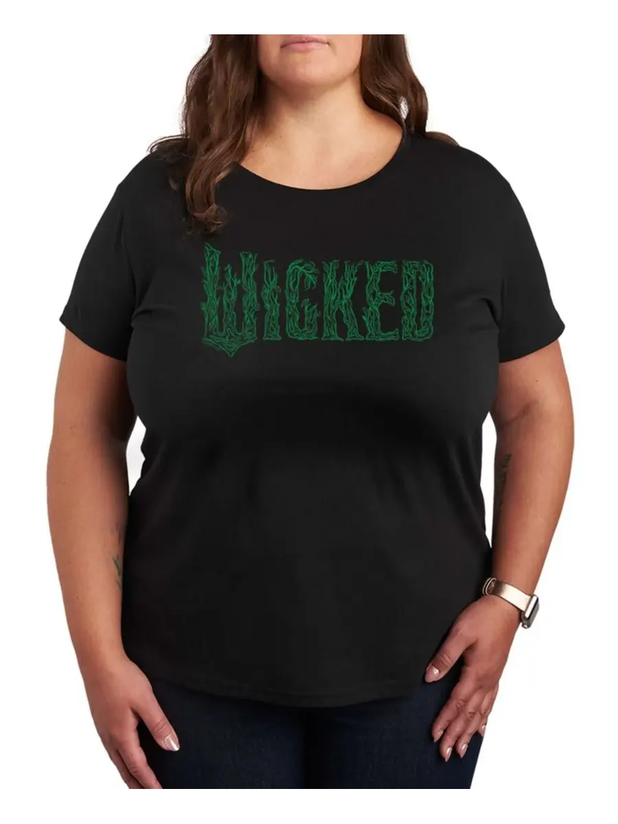 Футболка с коротким рукавом и графическим принтом Wicked больших размеров Hybrid Apparel — изображение 1 из 3, черный