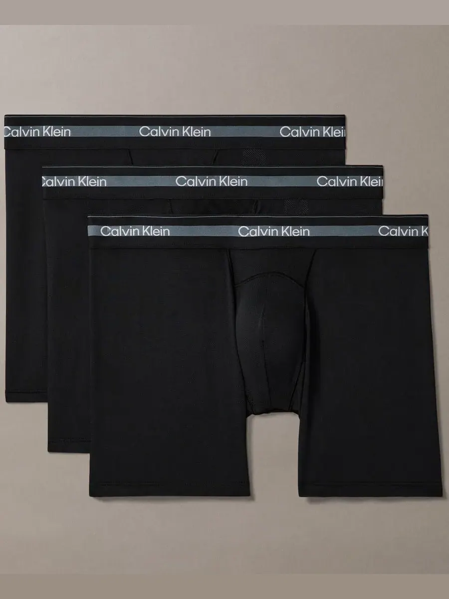 Мужские боксерские трусы Icon Active Mesh, комплект из 3 штук Calvin Klein — изображение 1 из 6, черный