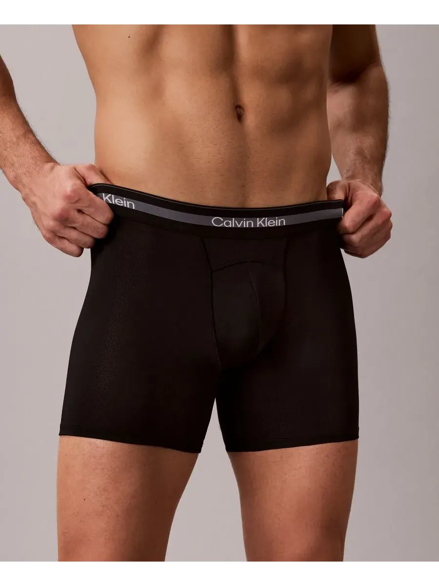 Мужские боксерские трусы Icon Active Mesh, комплект из 3 штук Calvin Klein — изображение 4 из 6, черный
