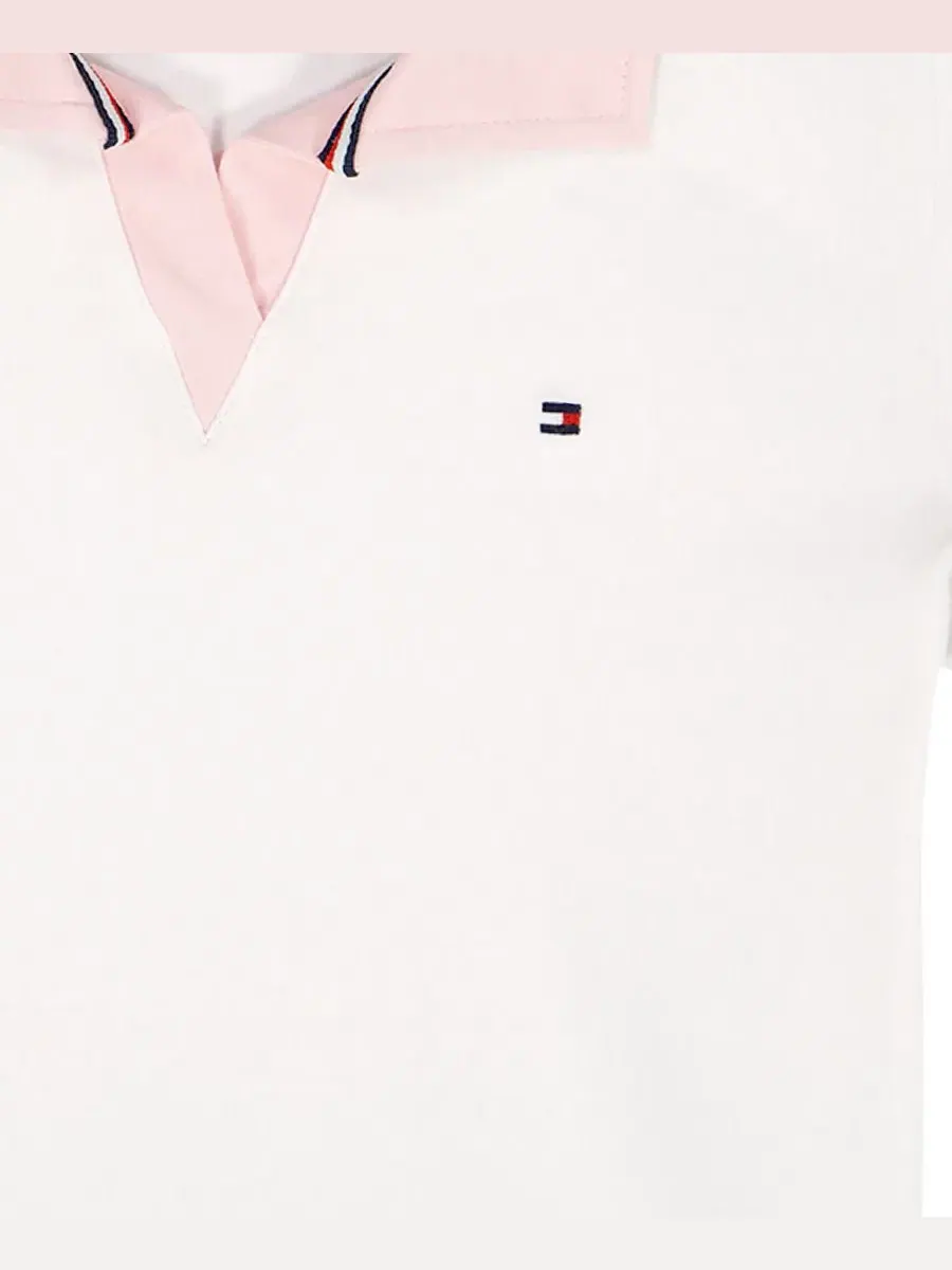 Футболка-поло с коротким рукавом для девочек 7-16 лет Tommy Hilfiger — изображение 6 из 6, белый