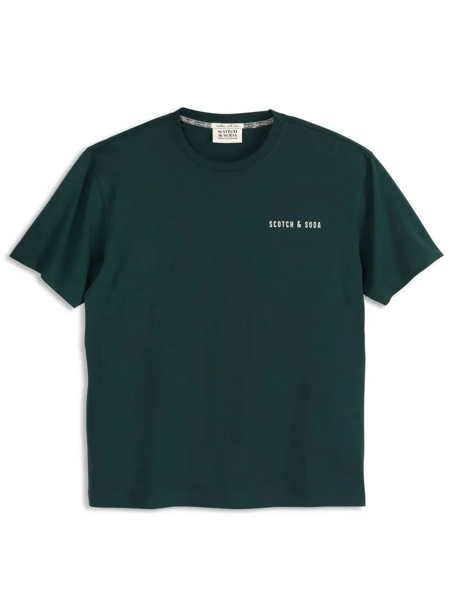 Мужская футболка с коротким рукавом и круглым вырезом AMS Scotch & Soda — изображение 1 из 4, зеленый