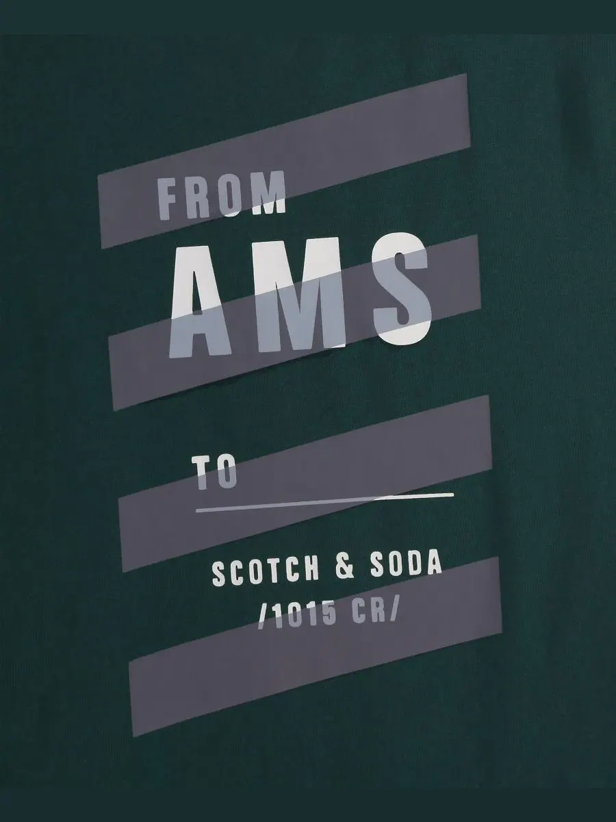 Мужская футболка с коротким рукавом и круглым вырезом AMS Scotch & Soda — изображение 3 из 4, зеленый