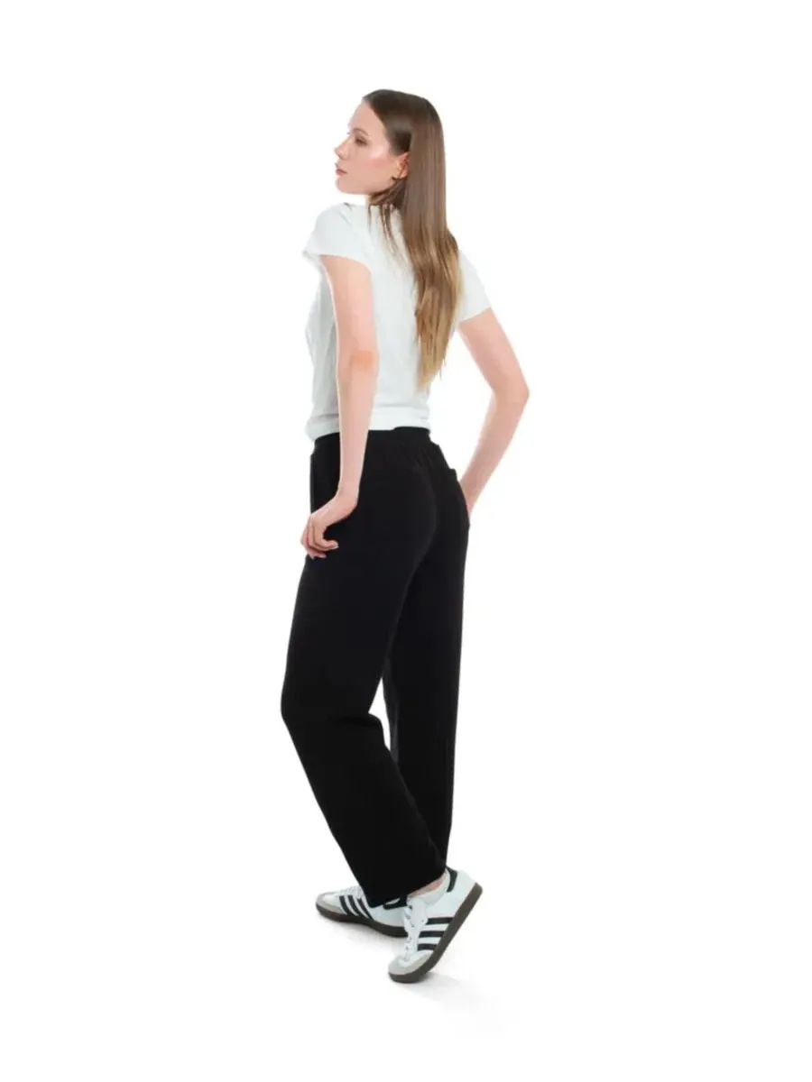 Женские брюки свободного кроя с эластичным поясом Wilt Clothing — изображение 2 из 6, черный