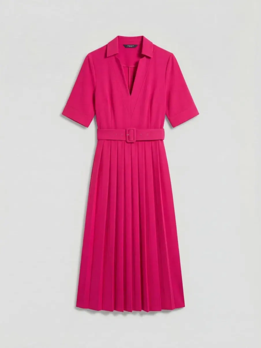 Платье миди с поясом из крепа, модель Karen Millen — изображение 5 из 8, маджента