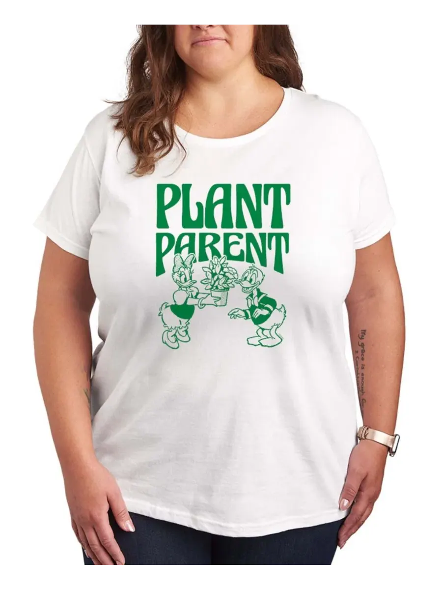 Футболка с принтом Disney Plant Parent Plus Size Hybrid Apparel — изображение 1 из 3, белый